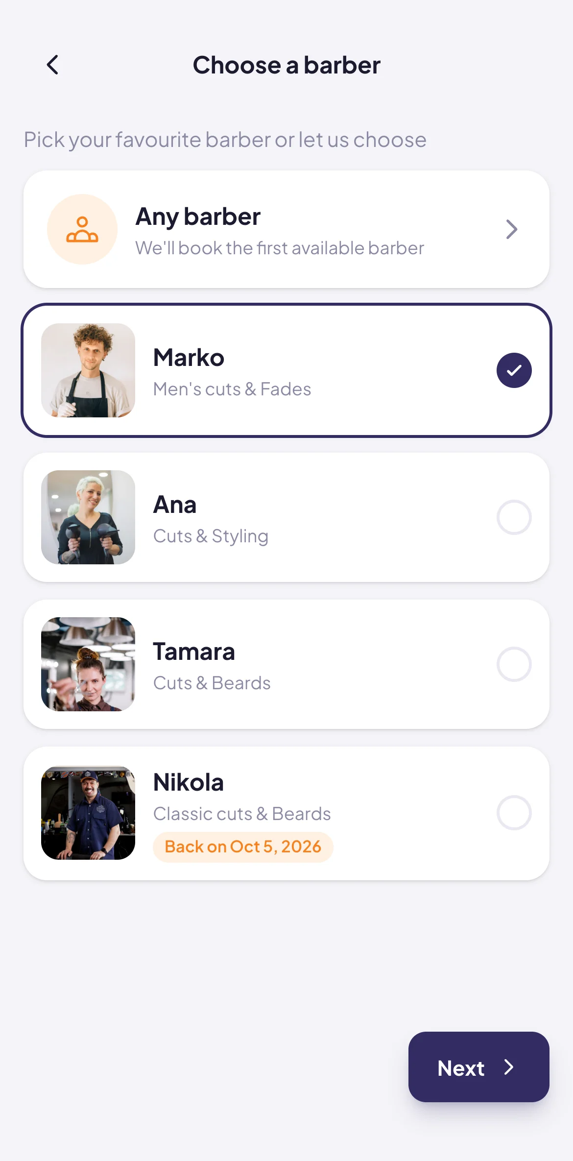 Choose a person